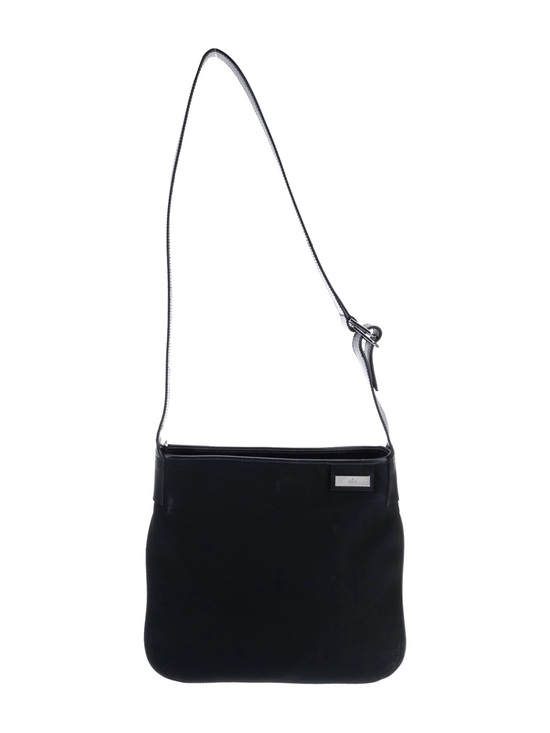 Gucci Handbags - Gucci Black Crossbody Bag with Silver Logo Plate excellent condition